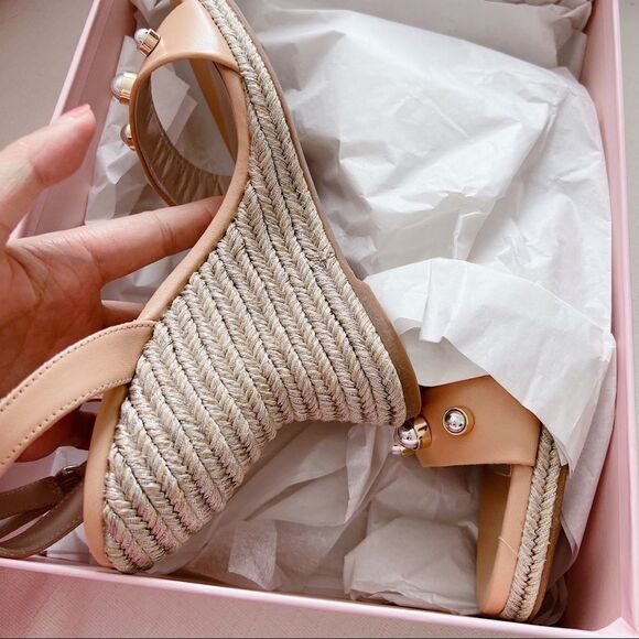 Sophia Webster Womens Dina Stud Mid Espadrilles - Praline/Silver Size 41 - Picture 10 of 12